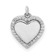14k White Gold 1/10ct. Diamond Fancy Polished Heart Pendant