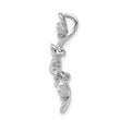 14k White Gold 1/10ct. Diamond Three Flower Chain Slide