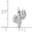 14k White Gold .03ct. Diamond Cactus Pendant