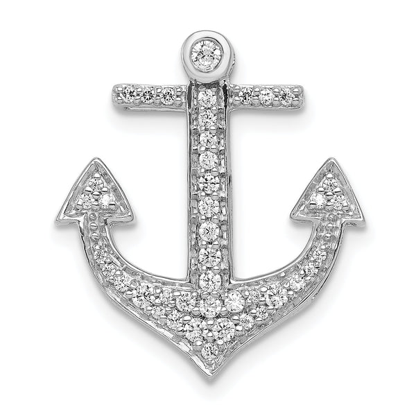 14k White Gold 1/4ct. Diamond Anchor Chain Slide