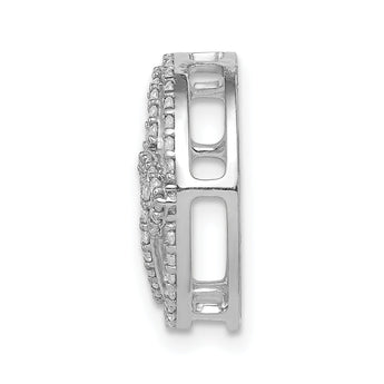 14k White Gold Diamond Celtic Circle Chain Slide