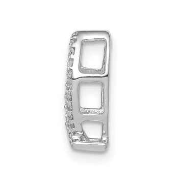 14k White Gold 1/15ct. Diamond Ichthus Chain Slide