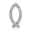 14k White Gold 1/15ct. Diamond Ichthus Chain Slide