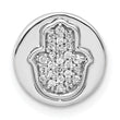 14k White Gold 1/10ct. Diamond Hamsa Chain Slide