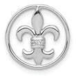 14k White Gold .01ct. Diamond Fleur De Lis Chain Slide