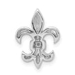 14k White Gold .02ct. Diamond Fleur de Lis Chain Slide