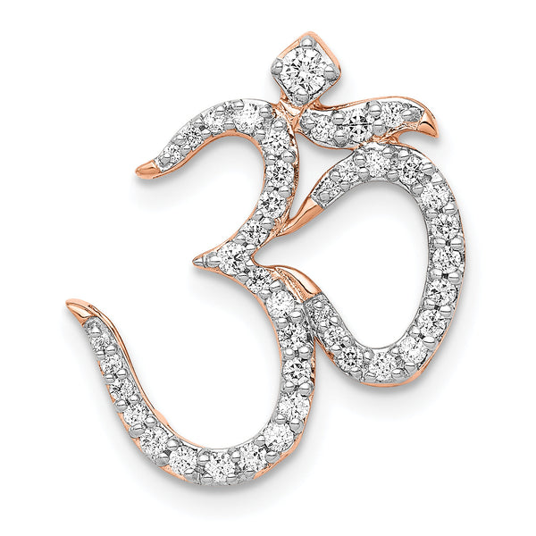 14k Rose Gold 1/3ct. Diamond Om Chain Slide