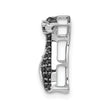 14k White Gold 1/5ct. Black Diamond Penguin Chain Slide
