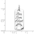 14k White Gold Polished Live Love Adopt Paw Dag Tag Pendant