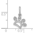 14k White Gold 1/10ct. Diamond Paw Print Pendant