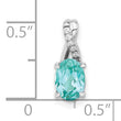 14k White Gold Lab Grown Diamond and Oval Cr Paraiba Pendant