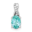 14k White Gold Lab Grown Diamond and Oval Cr Paraiba Pendant