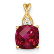 10k Checkerboard Created Ruby and Diamond Pendant