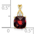 10k Checkerboard Garnet and Diamond Pendant
