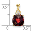 10k Checkerboard Garnet and Diamond Pendant - Birthstone Company