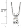 14k White Gold 1/4 carat Lab Grown Diamond VS+ F+ Round Complete Four Prong 18 inch Solitaire Pendant Necklace - Birthstone Company
