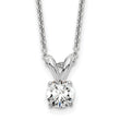 14k White Gold 1/4 carat Lab Grown Diamond VS+ F+ Round Complete Four Prong 18 inch Solitaire Pendant Necklace - Birthstone Company