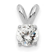 14k White Gold 1/4 carat Certified Lab Grown Diamond VS+ F+ Round Complete Four Prong Solitaire Pendant - Birthstone Company