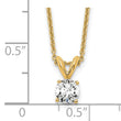 14k 1/3 carat Lab Grown Diamond VS/SI+ G+ Round Complete Four Prong 18 inch Solitaire Pendant Necklace - Birthstone Company