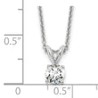 14k White Gold 1/3 carat Lab Grown Diamond VS/SI+ G+ Round Complete Four Prong 18 inch Solitaire Pendant Necklace - Birthstone Company