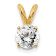 14k 1/2 carat Certified Lab Grown Diamond VS+ F+ Round Complete Four Prong Solitaire Pendant - Birthstone Company
