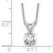 14k White Gold 1/2 carat Lab Grown Diamond VS+ F+ Round Complete Four Prong 18 inch Solitaire Pendant Necklace - Birthstone Company