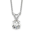 14k White Gold 1/2 carat Lab Grown Diamond VS+ F+ Round Complete Four Prong 18 inch Solitaire Pendant Necklace - Birthstone Company