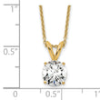 14k 3/4 carat Certified Lab Grown Diamond VS/SI+ G+ Round Complete Four Prong 18 inch Solitaire Pendant Necklace - Birthstone Company