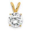 14k 1 carat Certified Lab Grown Diamond VS/SI+ G+ Round Complete Four Prong Solitaire Pendant - Birthstone Company