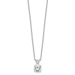 14k White Gold 1 carat Certified Lab Grown Diamond VS/SI+ G+ Round Complete Four Prong 18 inch Solitaire Pendant Necklace - Birthstone Company