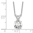 14k White Gold 1 carat Certified Lab Grown Diamond VS/SI+ G+ Round Complete Four Prong 18 inch Solitaire Pendant Necklace - Birthstone Company