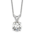 14k WG 1 carat total weight Round Certified VS/SI DEF Lab Grown Diamond Solitaire 18in Necklace