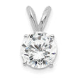 14k White Gold 1 carat Certified Lab Grown Diamond VS+ F+ Round Complete Four Prong Solitaire Pendant - Birthstone Company