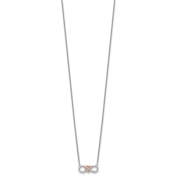 14K Two-Tone Lab Grown Diamond Heart Infinity Necklace