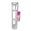 Sterling Silver Rhod-plated Created Pink Sapphire/Diamond Pendant