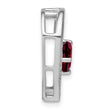 Sterling Silver Rhodium-plated Garnet and Diamond Pendant - Birthstone Company