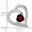 Sterling Silver Rhodium-plated Garnet and Diamond Pendant - Birthstone Company