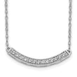 10k White Gold Diamond Curved Bar 18 inch Necklace