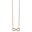 10k Rose Gold Polished Diamond Infinity Symbol 18 inch Necklace