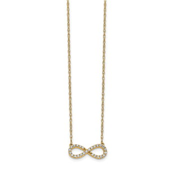 10k Polished Diamond Infinity Symbol 18 inch Necklace