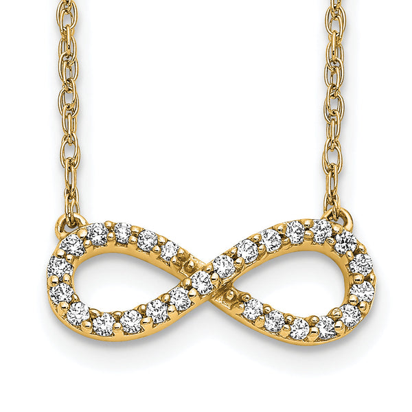 10k Polished Diamond Infinity Symbol 18 inch Necklace