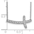 10k White Gold Diamond Sideways Cross 18in Necklace