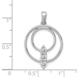 14k White Gold 3.2mm Diamond Three Stone Circle Pendant