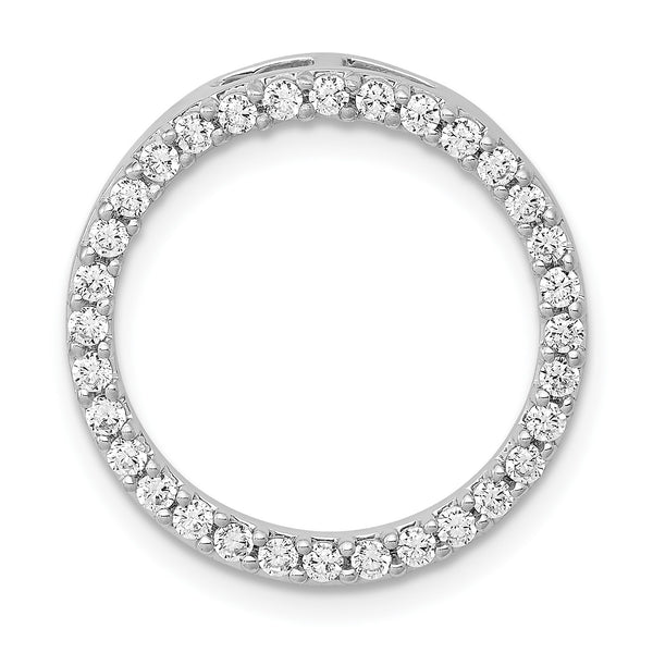 14k White Gold 1/2 carat Lab Grown Diamond VS/SI+ G+ Circle Chain Slide Pendant - Birthstone Company