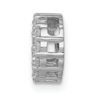 10k White Gold 1/4ct. Diamond Circle Chain Slide