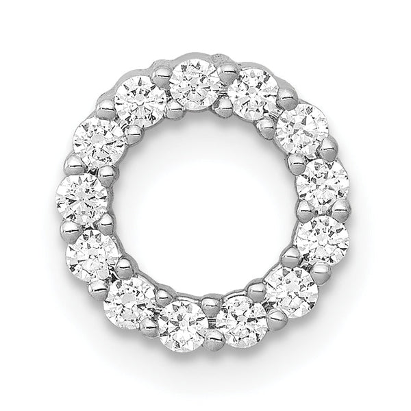10k White Gold 1/4ct. Diamond Circle Chain Slide