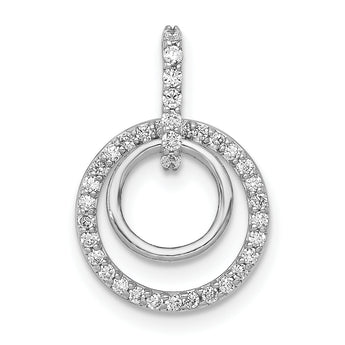 10k White Gold 1/4ct. Diamond Double Circle Dangle Pendant