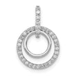14K White Gold Lab Grown Diamond Double Circle Dangle Pendant