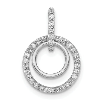 14K White Gold Lab Grown Diamond Double Circle Dangle Pendant