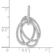 14K White Gold Lab Grown Diamond Intertwined Ovals Pendant